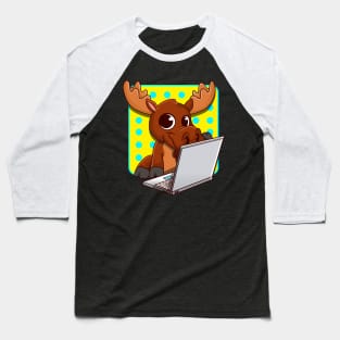 Canadian Moose With A Laptop Cute Moose Merchandise Baseball T-Shirt